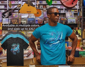 Polygon Art Whale Shirt | Line Art Sea Animal T-Shirt | Graphic Ocean Lover Tee | Humpback Whale Marine Life Graphic Tee Large Sizes