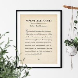 Anne of Green Gables, Lucy Maud Montgomery, Quotes About Life, Literary Quote Print, Brainy Quote, Motivational Quotes, Literary Poster