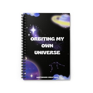 Space Orbit Spiral Notebook - Ruled Line, Galaxy Universe Journal, Astronomy Sketchbook, Celestial Writing Pad, Cosmic Planner Notebook