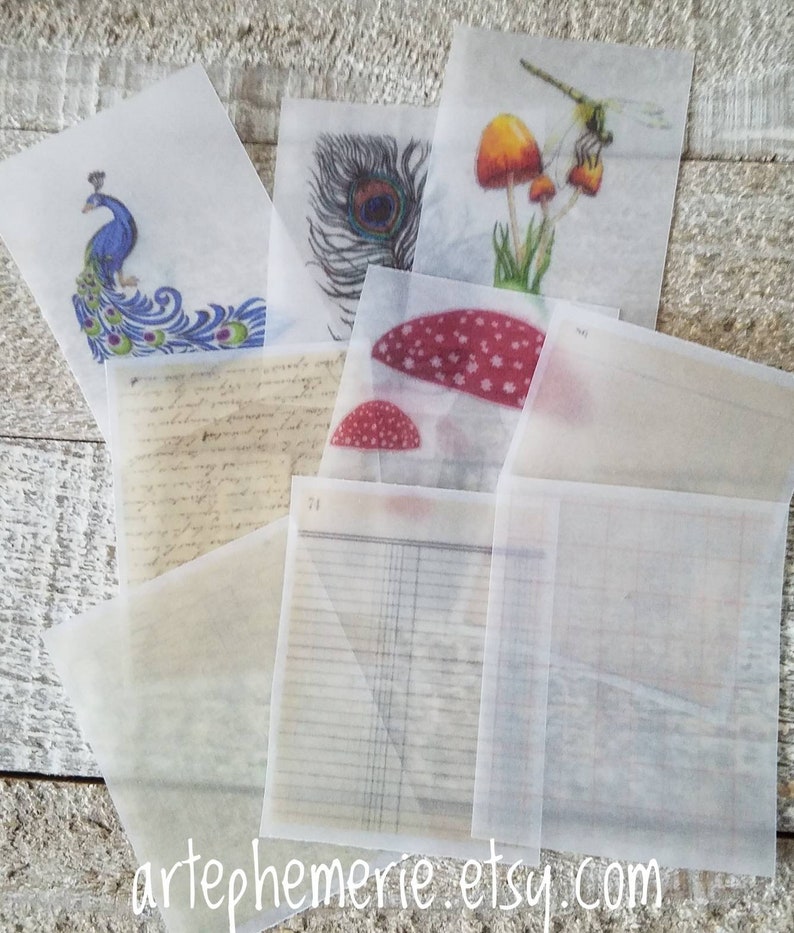 Handmade Vellum Art Ephemera for Junk Journals Collage Art Etsy