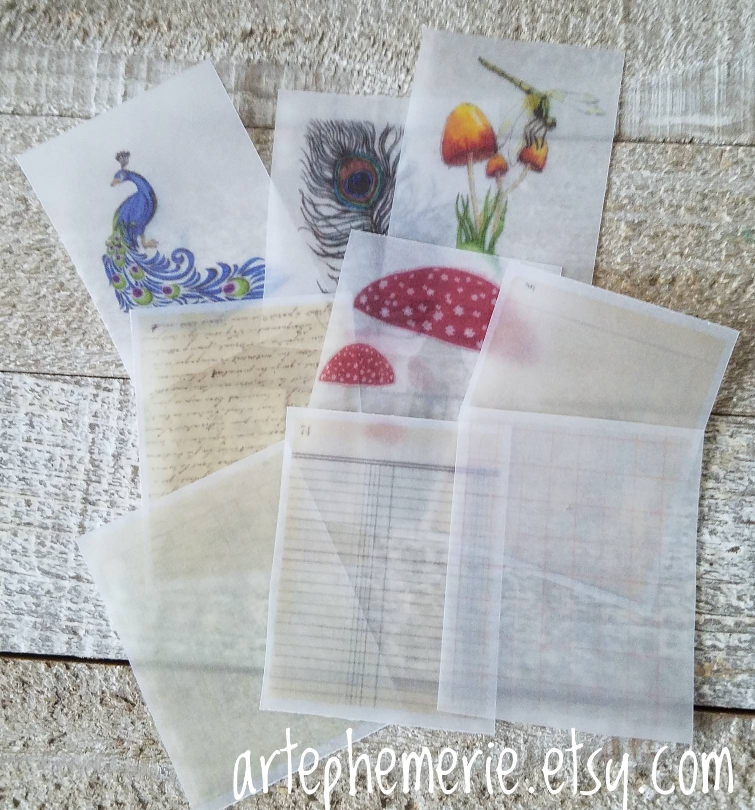 Handmade Vellum Art Ephemera for Junk Journals Collage Art Etsy