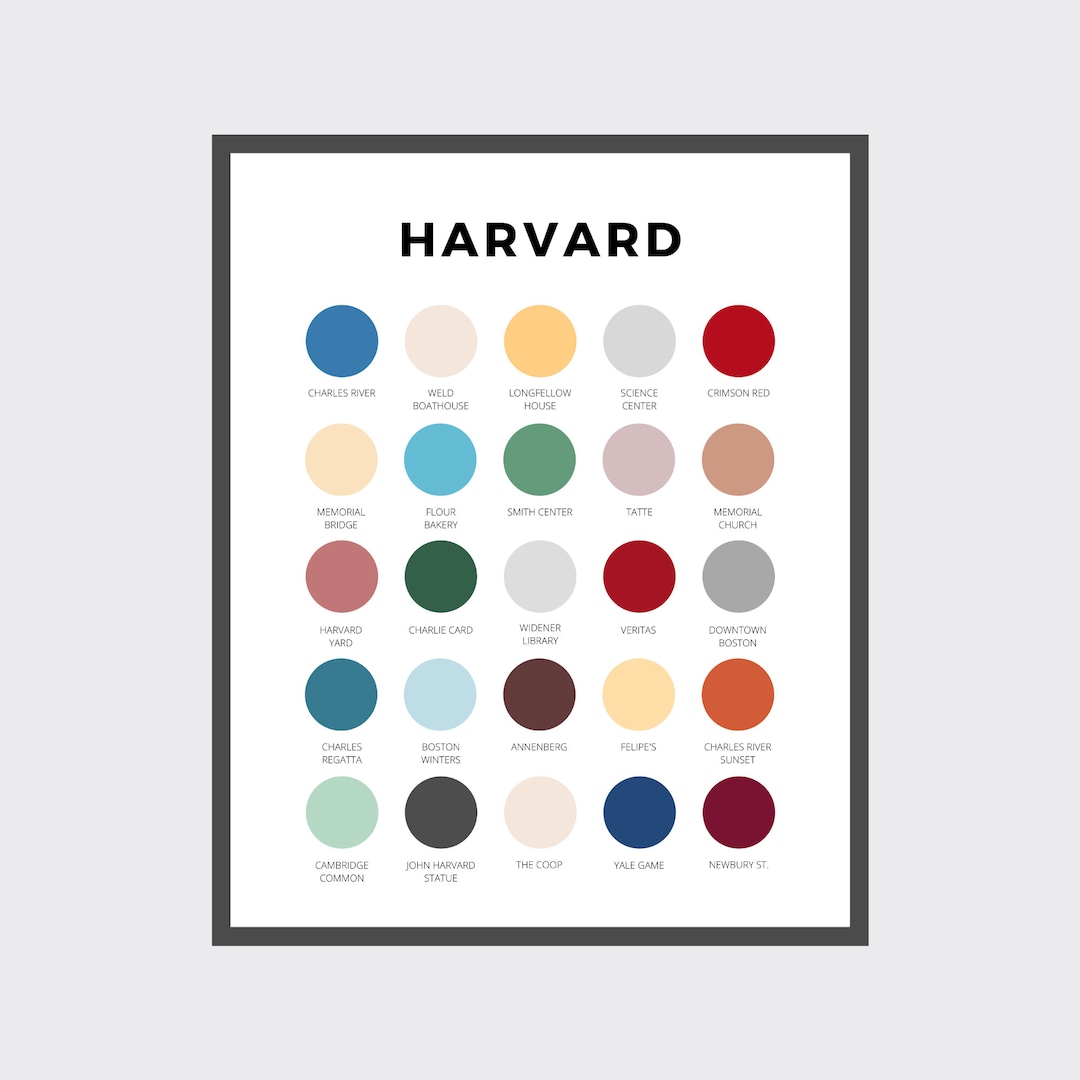 Harvard University Color Palette Harvard Crimson Boston Cambridge MA