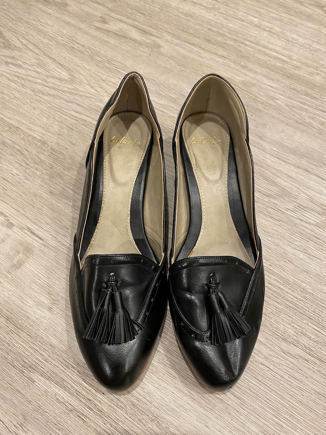 Vintage Black Kitten Heel Tassel Dress Shoes Size 38 EU / Etsy