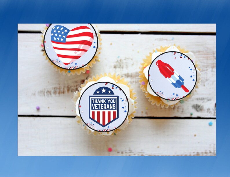 Memorial Day Printable Cupcake Topper W/ 4 Designs - Etsy