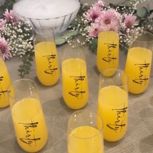 Champagne Flute| Bridesmaid Gift| Bridesmaid Champagne Glasses| Personalized| Stemless Glasses| Champagne Flute | Party Favor |Plastic/Glass