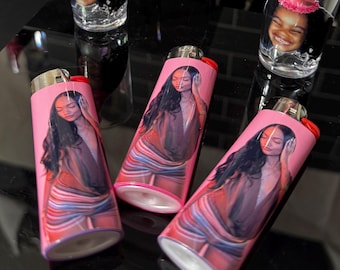 Custom Wrapped Lighter | Photo, Name or Logo | Personalized Party Favor, Event Keepsake, Adult Gift | Full Wrap Lighter