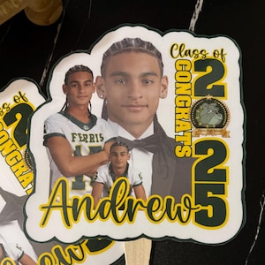 Custom Graduation Face Fan | Personalized Grad Fan with Photo, Name, School & Class of 2025 |Graduation Party Keepsake | 2025 Grad Favor Fan