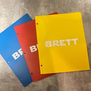 Personalized 3-Hole Folder | Personalized Name Folder | Back to School Supplies | Custom School or Office Folder