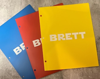 Personalized 3-Hole Poly Plastic Folder: Custom School & Office