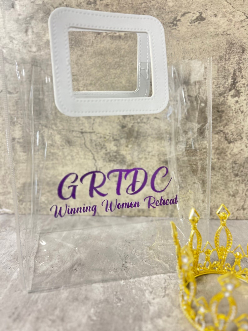 Clear Customizable Purse Gift Bag Clear Bag Personalized Bridesmaid BagStadium Approved Clear Purse Reusable Gift Bags Transparent image 2