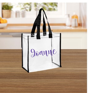 Clear Customizable Tote Bag | Gift Bag | Clear Bag | Personalized Bridesmaid Bag |Stadium Approved Clear | Reusable Gift Bags |Transparent