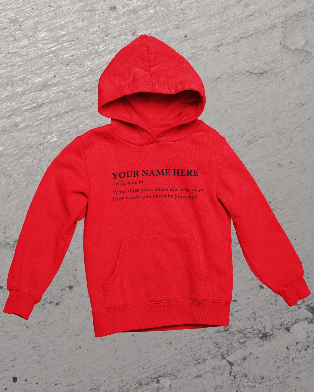 Customized DEFINITION Hoodie Personalized Hoodie Hooded Sweatshirt