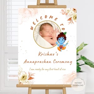 Annaprashan Welcome Sign: First Rice Ceremony Decor (Digital Download)