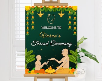 Thread Ceremony Welcome Sign | Bratabandha Welcome Sign | Indian Upanayanam Ceremony Sign | Janoi Welcome Sign | Printable DIGITAL Poster