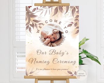 Naming Ceremony Photo Welcome Sign | Naming Day Entry Sign | Cradle Welcome Sign | Naming Ceremony Decoration | DIGITAL DOWNLOAD