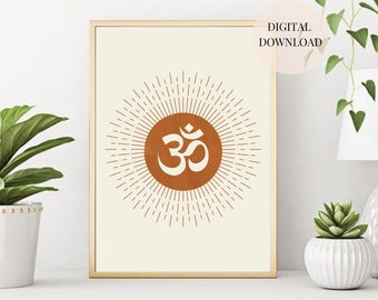 Aum Print | Om Wall Art | Om Symbol | Prayer/Pooja Room Decor | Digital Download Printable