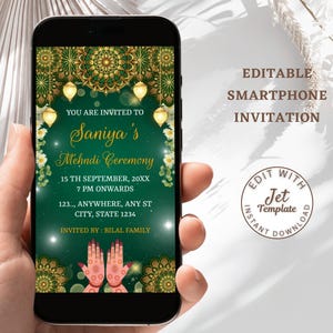 Invitación a la ceremonia de Mehndi: Noche de Henna India, invitación digital (formato para smartphone)