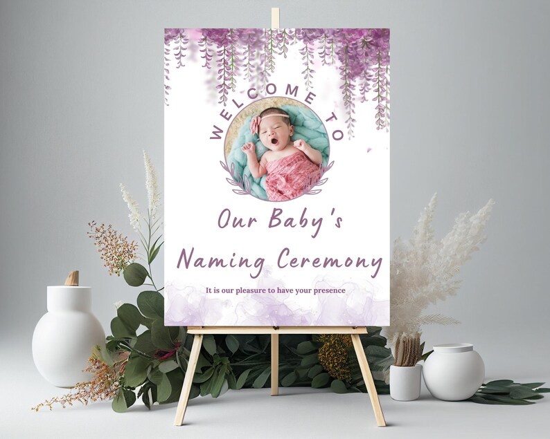 Baby Naming Sign Naming Ceremony Entry Sign Cradle Etsy
