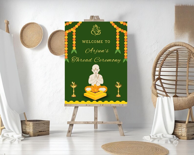 Editable Thread Ceremony Sign Upanayanam Ceremony Etsy