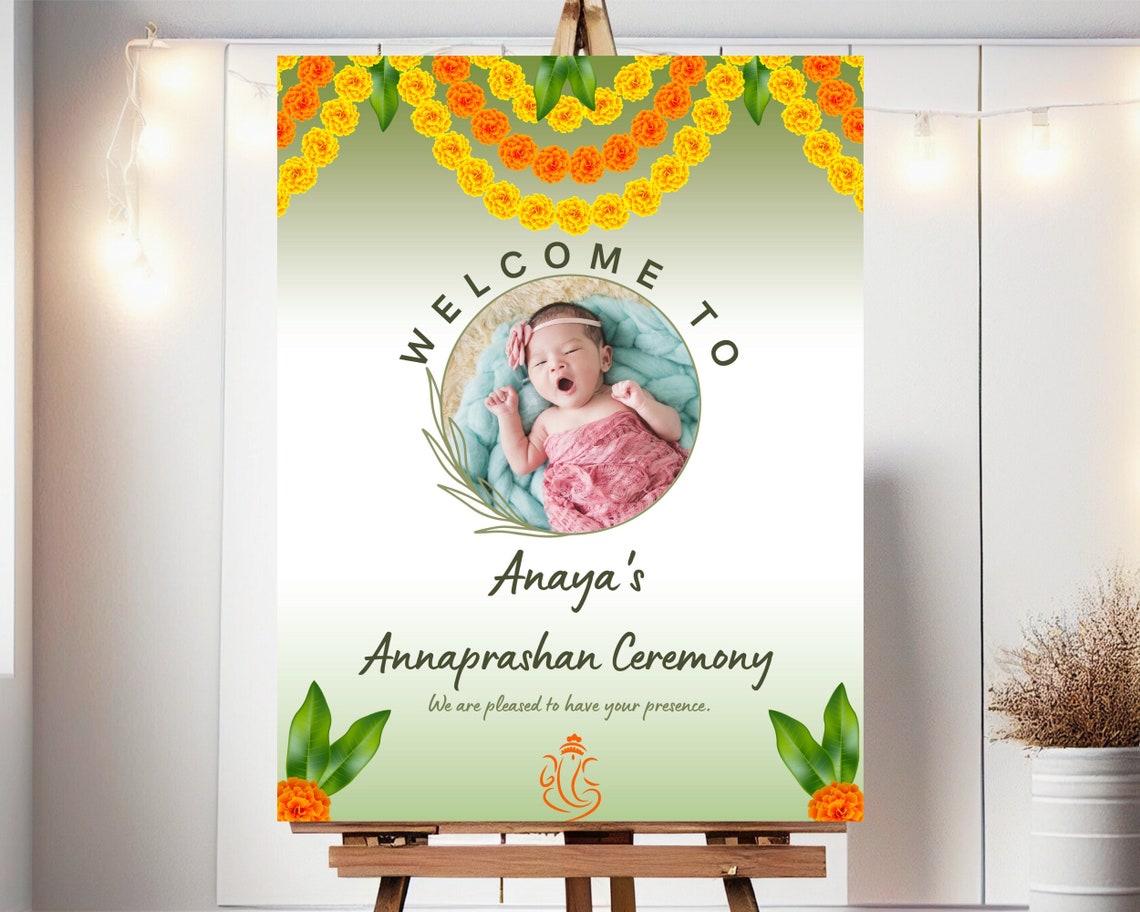 Annaprashan Sign First Rice Feeding Ceremony Sign Annaprashana