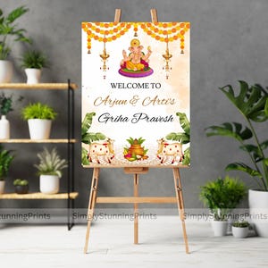 Cartello di benvenuto indiano Griha Pravesh: poster tradizionale per l'inaugurazione della casa (download digitale) immagine 7