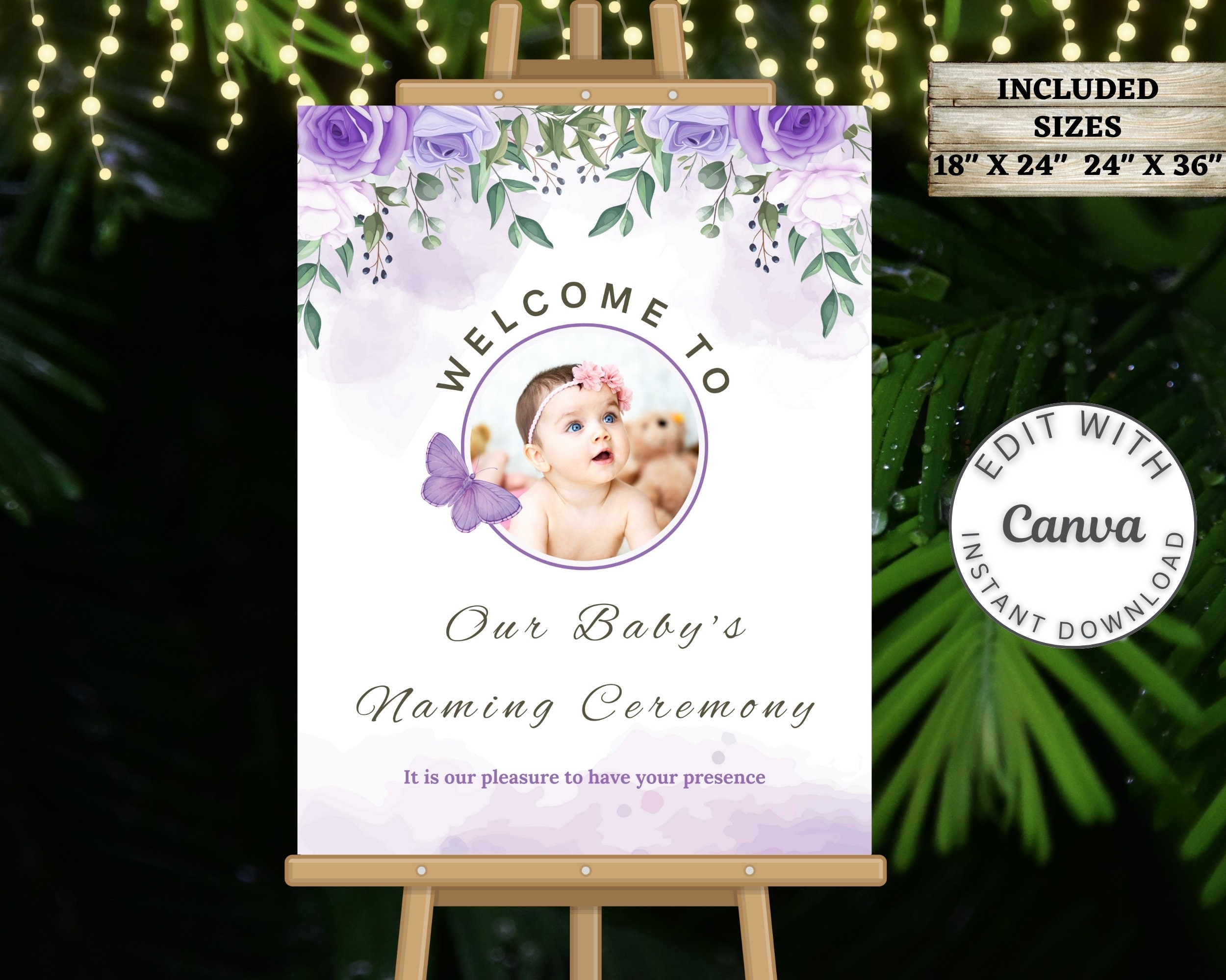 Baby Naming Sign Naming Ceremony Entry Sign Cradle Ceremony