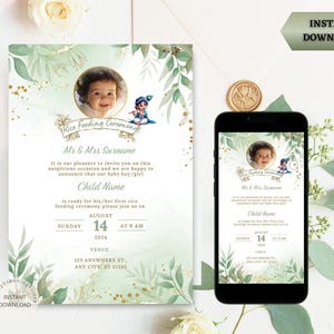 Invito per l'alimentazione del riso / Invito per l'Annaprashan / Invito per la cerimonia dello svezzamento del riso / Invito Pasni / Download digitale