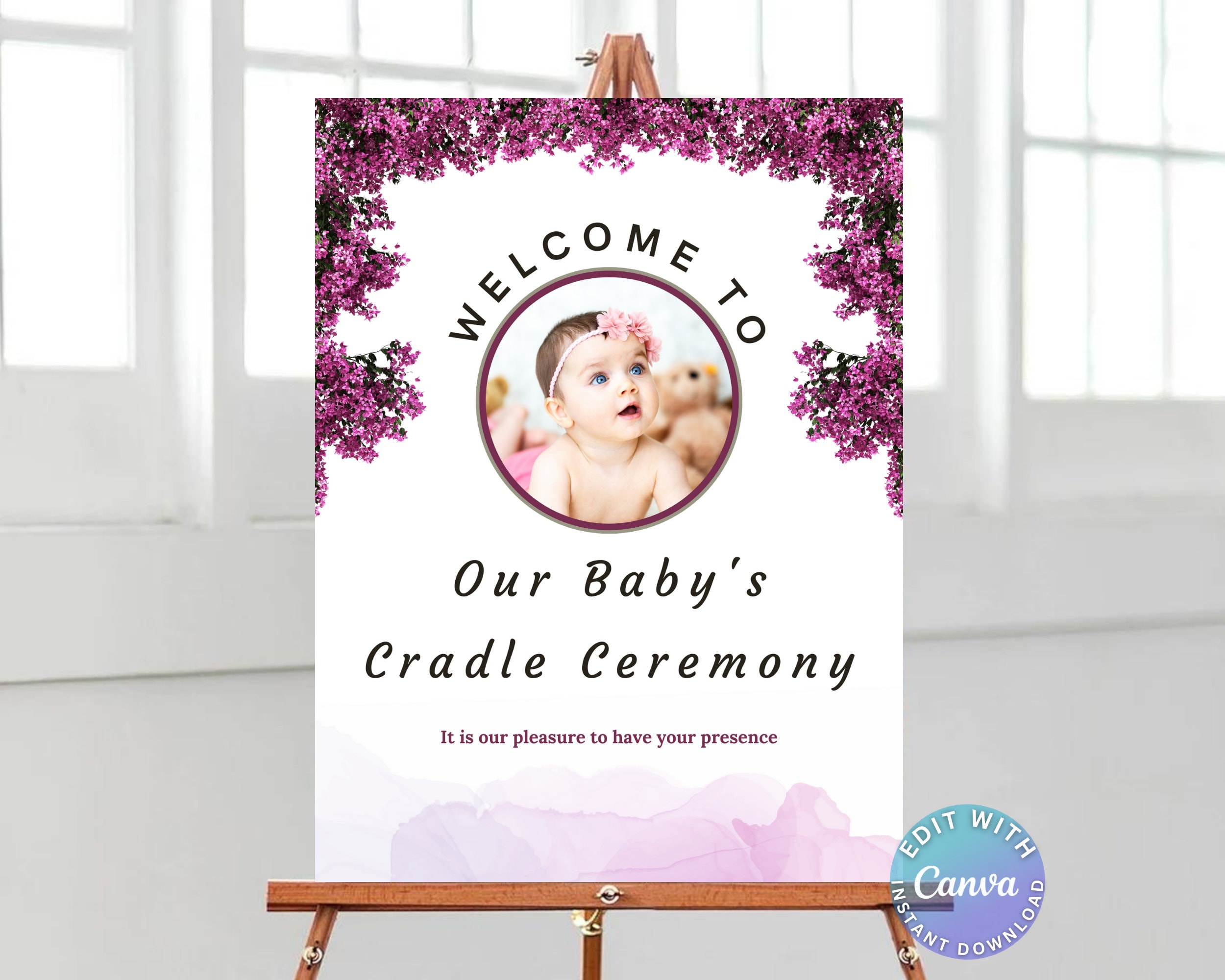 Baby Cradle Sign Naming Ceremony Entry Sign Cradle Etsy