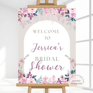 Floral Bridal Shower Welcome Sign: Editable Template (18x24 & 24x36) (Digital Download)