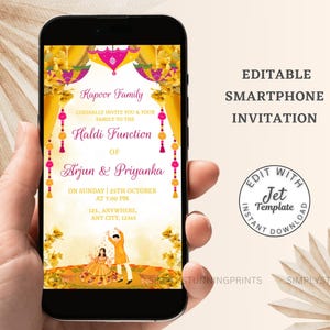 Haldi & Pithi Ceremony Invitation: Indian Wedding Invite (Digital Download)