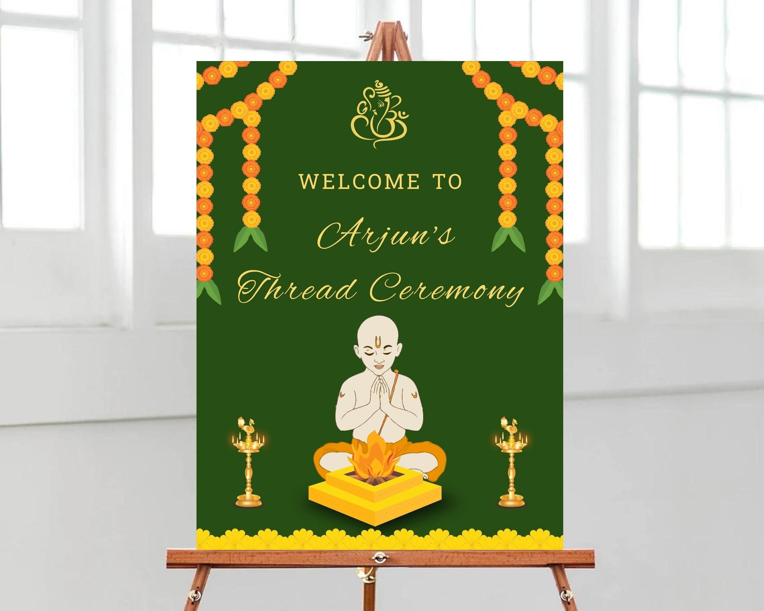 Editable Thread Ceremony Sign Upanayanam Ceremony Etsy Australia