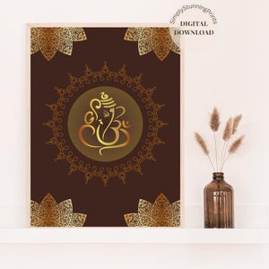 Lord Ganesha Digital Print | Hindu God Wall Art | Ganpati Poster Download | Indian Spiritual Decor | Printable Ganesha for Home or Office