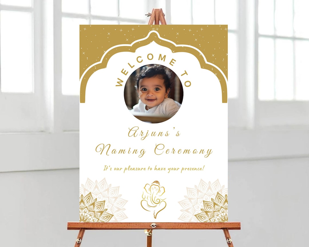 Editable Naming Ceremony Sign Naming Day Entrance Etsy