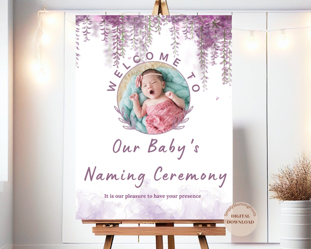 Baby Naming Sign Naming Ceremony Entry Sign Cradle Etsy