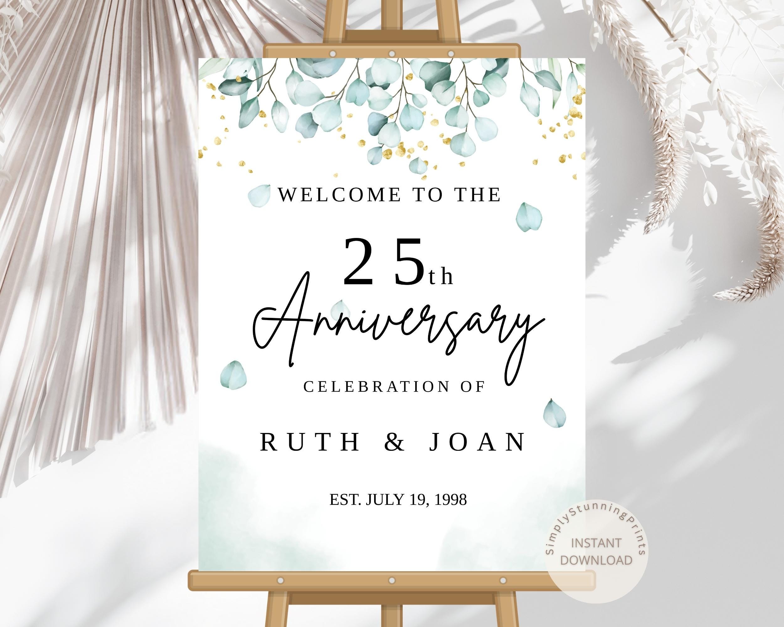 25th Anniversary Welcome Sign: Editable Celebration Poster