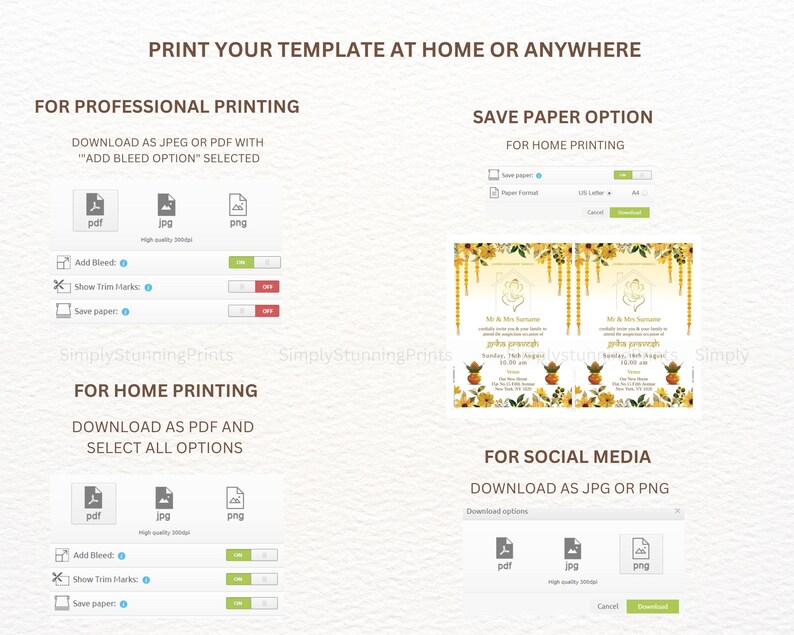 Griha Pravesh Invitation: Indian Housewarming Pooja Card (DIY Template) image 6