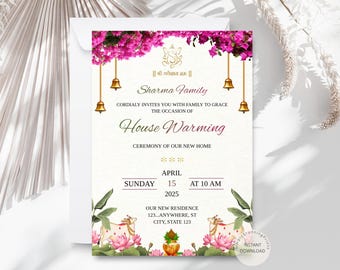 Indian Housewarming Invitation: Graha Pravesh, Vaastu Pooja (Digital)