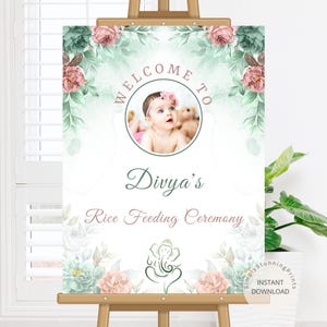 Annaprashan Welcome Sign: Hindu Rice Ceremony Decor (Digital Download)