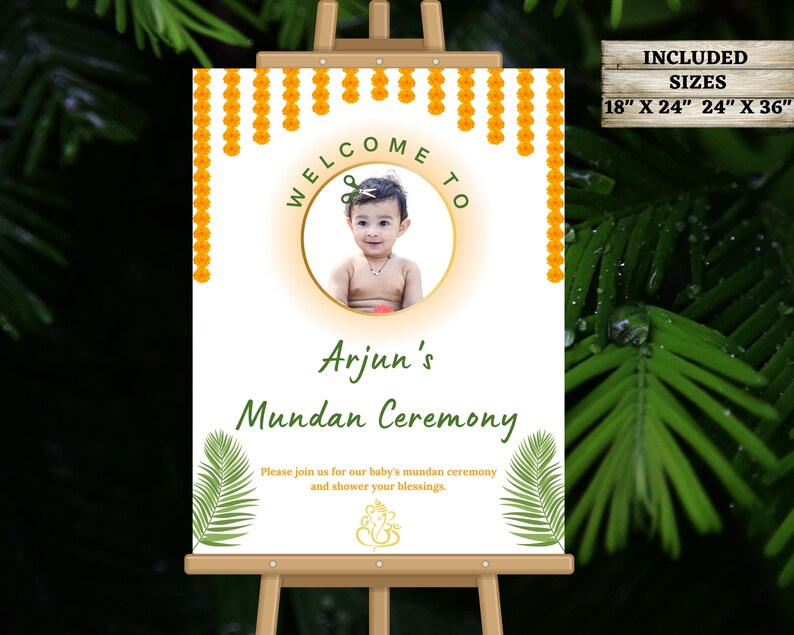 Editable Mundan Welcome Sign Mundan Ceremony Entry Sign - Etsy