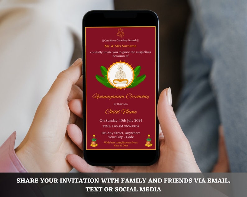 Upanayanam Ceremony Invitation Card Janoi Invitation Yoganupavit