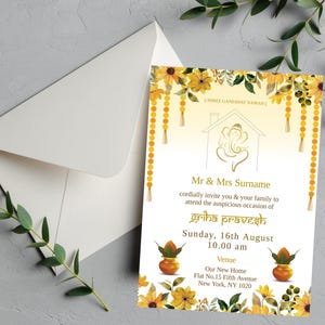 Griha Pravesh Invitation: Indian Housewarming Pooja Card (DIY Template) image 5