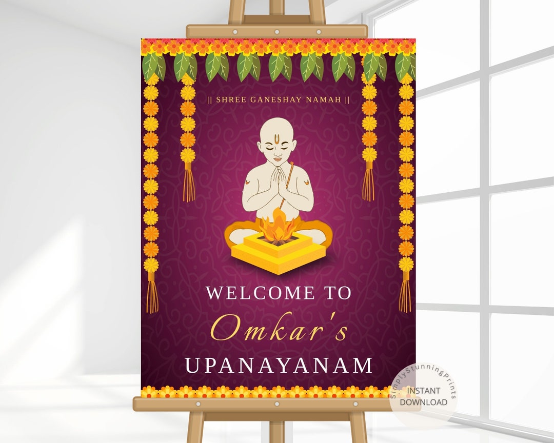 Buy Editable Upanayanam Ceremony Sign Thread Ceremony Sign