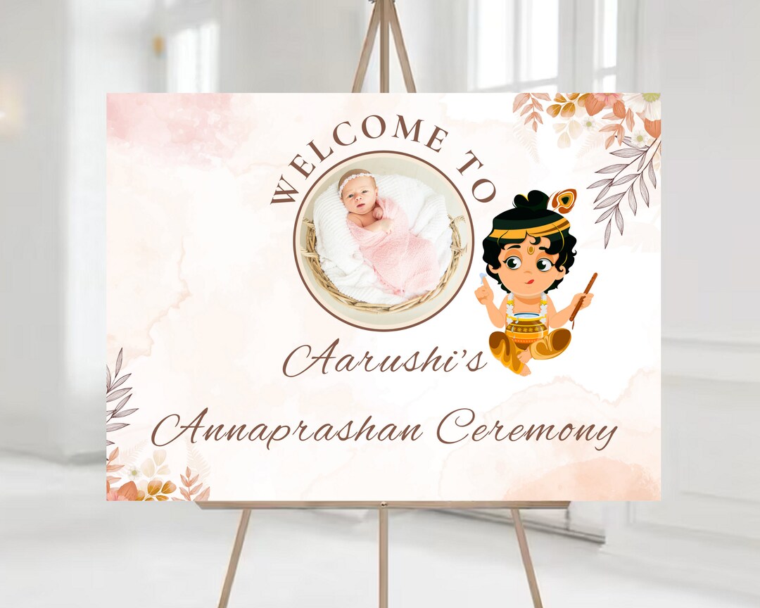 Editable Annaprashan Ceremony Sign First Rice Etsy