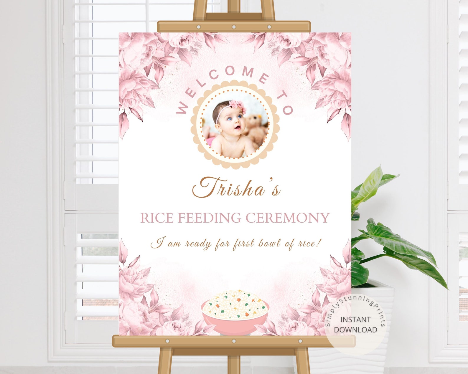 Rice Feeding Ceremony Welcome Sign Rice Weaning Welcome Sign Rice ...