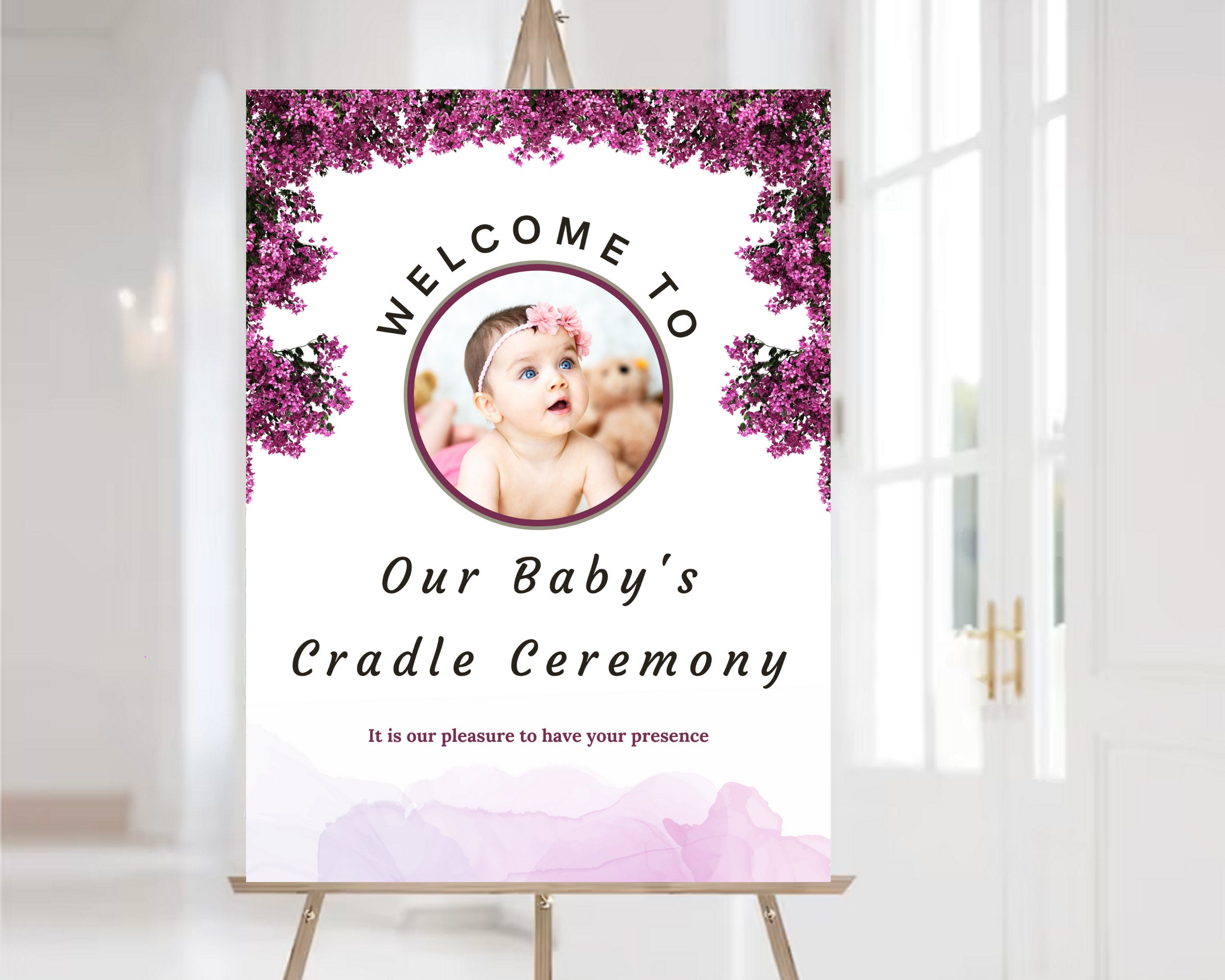 Baby Cradle Welcome Sign Naming Ceremony Entry Sign Cradle - Etsy