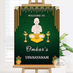 Upanayanam Welcome Sign | Thread Ceremony Welcome Board | Janoi Sanskar Welcome Sign | Printable Welcome Poster | DIGITAL DOWNLOAD