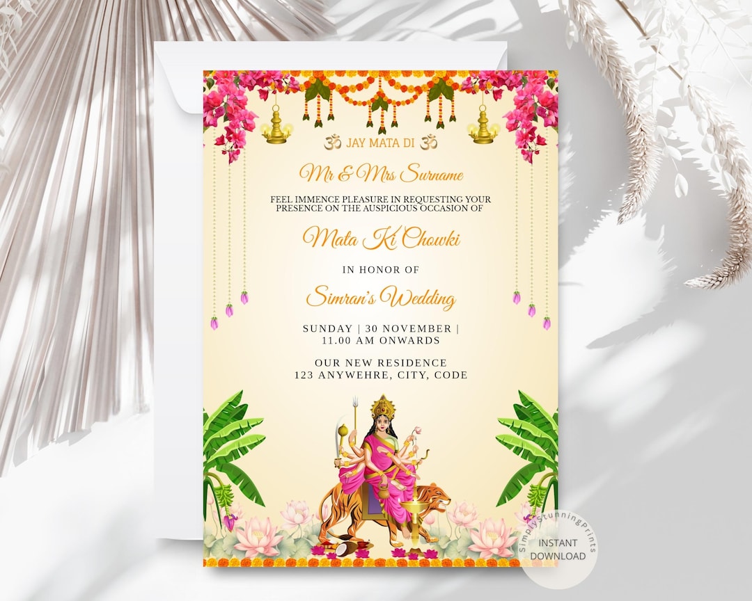 Mata Ki Chowki Invitation: Traditional Digital Invite, Smartphone