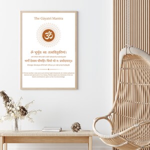 Gayatri Mantra Print in Sanskrit and English | Chanting Mantra for ...