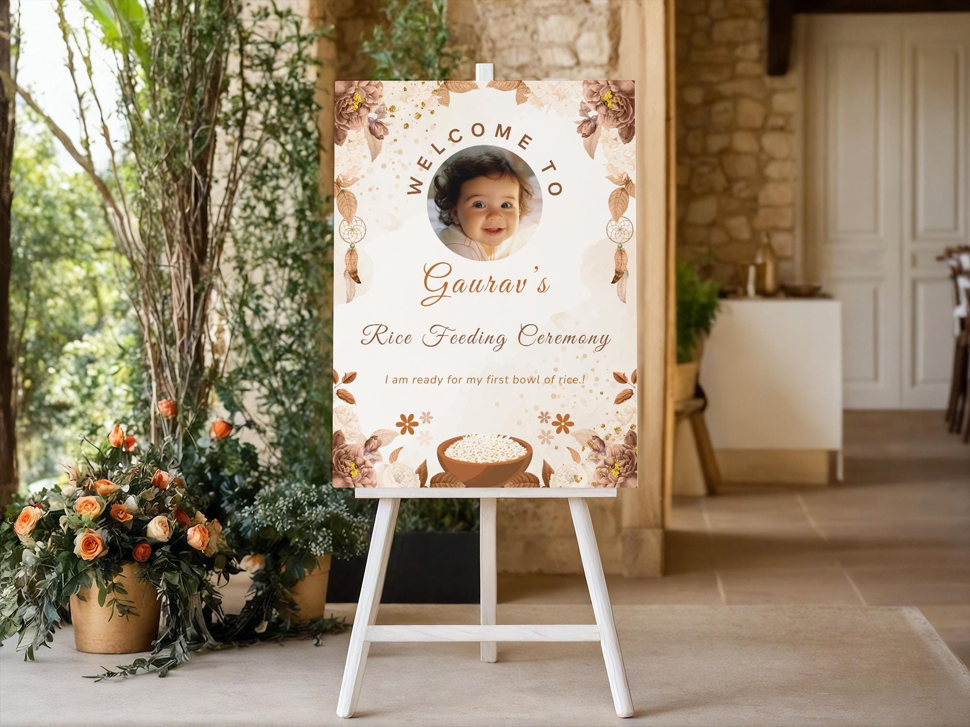 Editable Rice Feeding Ceremony Welcome Sign: Annaprashan Decor (digital ...