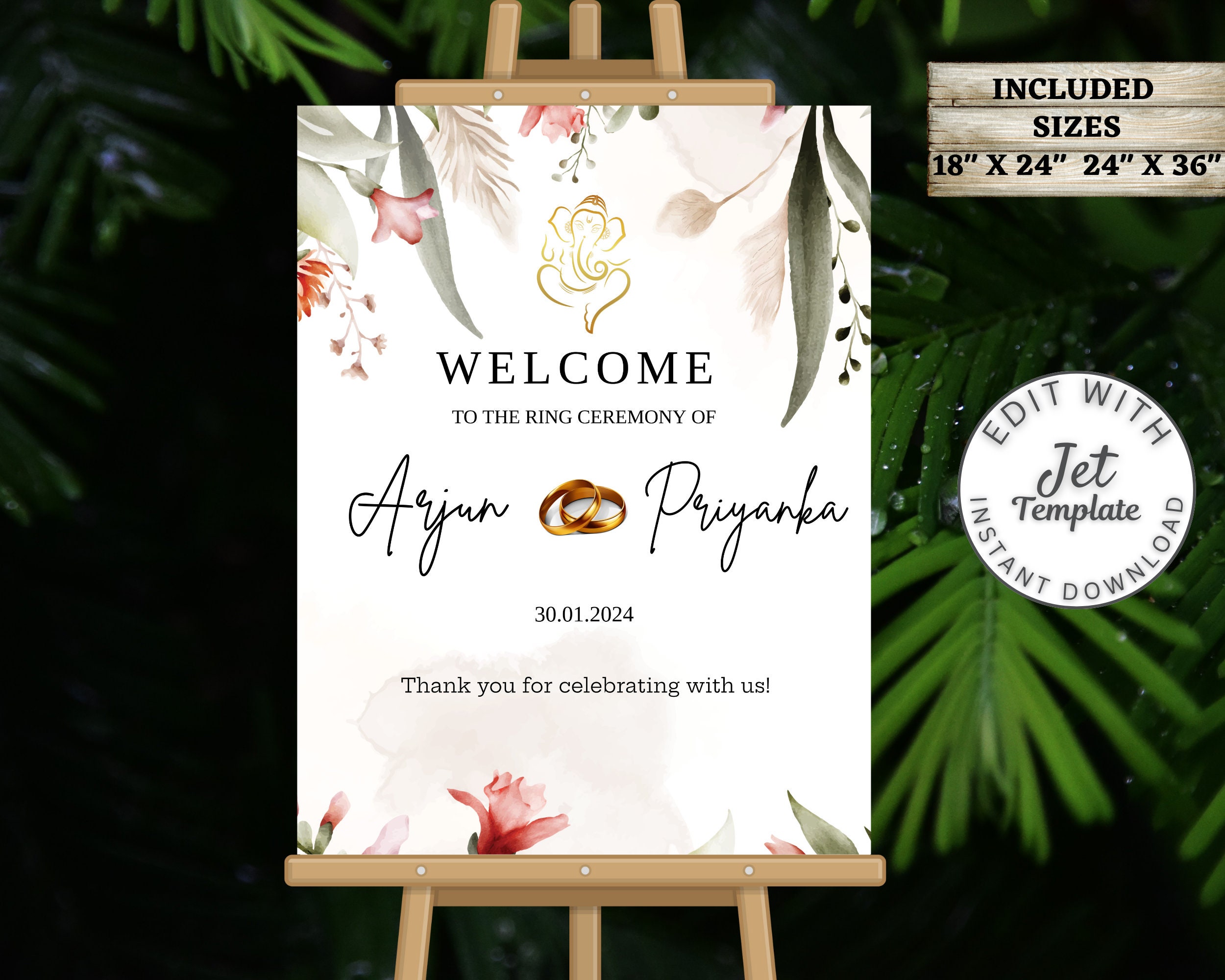 Ring Ceremony Welcome Signs Indian Engagement Sign, Engagement Welcome Sign  & Roka Ceremony Sign, Punjabi Engagement Signs as Rokha Signs - Etsy Sweden